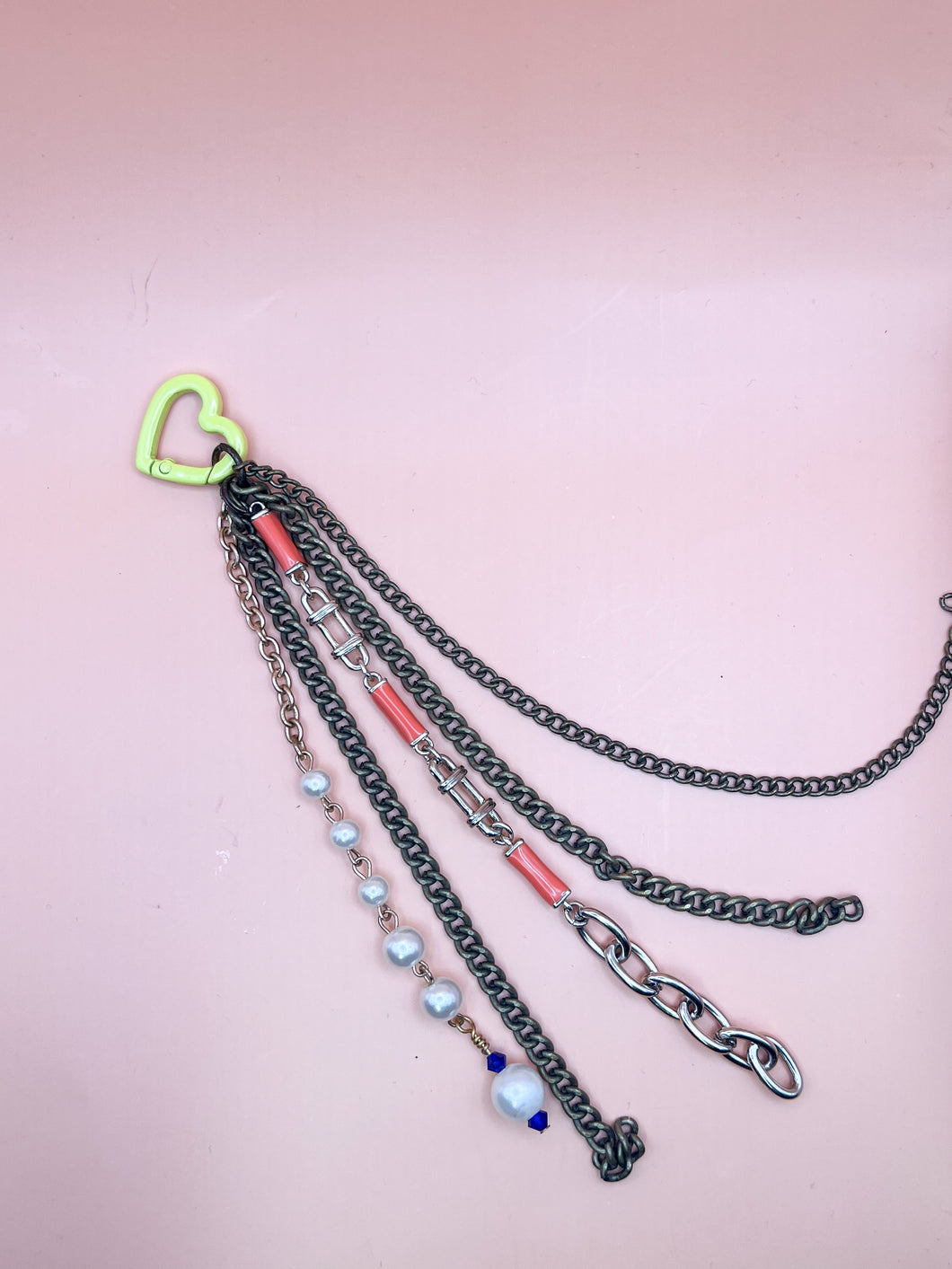 Neon heart; bag charm